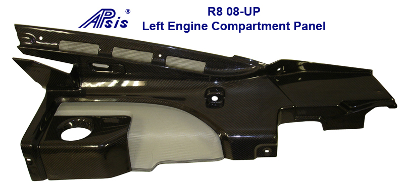 Audi R8-Black CF-Left Engine Compartment Panel-800