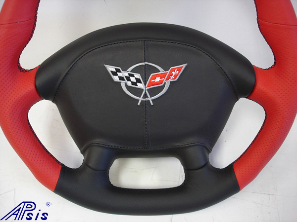 C5 D-Type SW-torch red + ebony w-airbag cover w-split logo-1-bottom