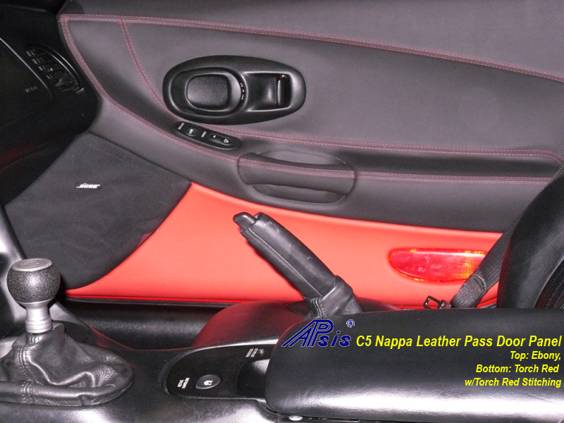 C5 Door Panel ebony + torch red-installed-pass-1