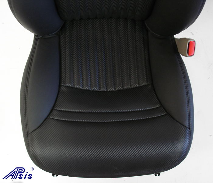 C5 Z06 Seat Cover w-half carbon leather half nappa w-blk stitching-close shot-2