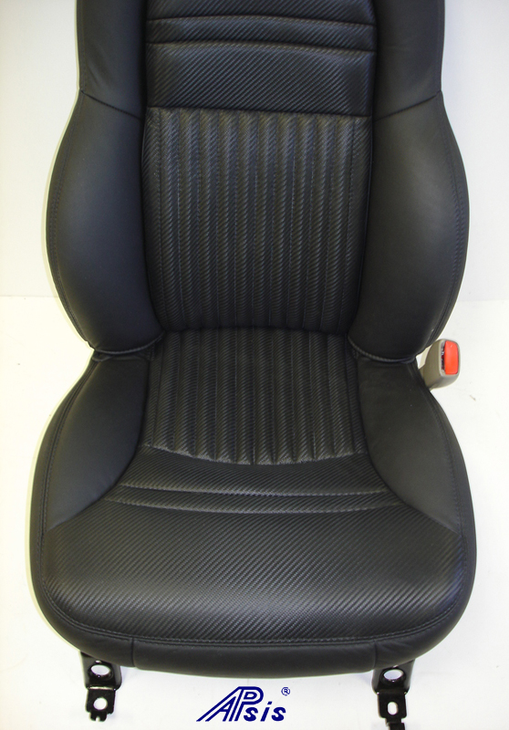 C5 Z06 Seat Cover w-half carbon leather half nappa w-blk stitching-close shot-3