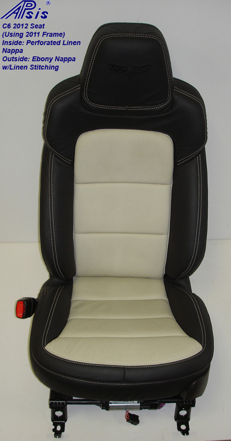 C6 2012 Seat Cover-ebony+linen-driver-front view-2a-better
