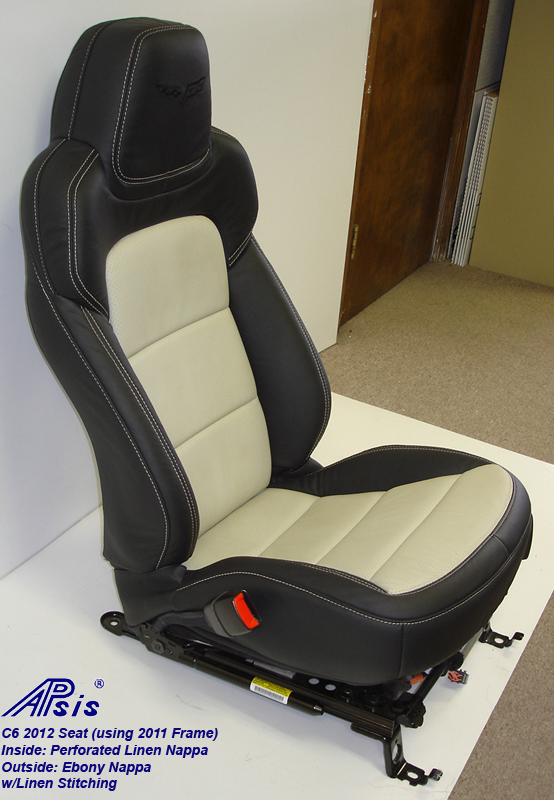 C6 2012 Seat Cover-ebony+linen-driver-side view-1a