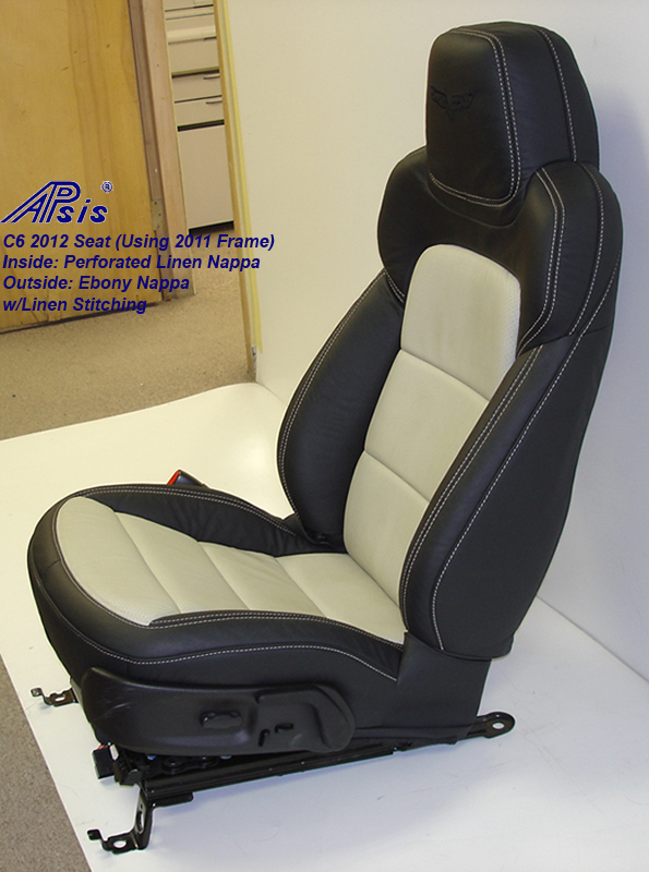 C6 2012 Seat Cover-ebony+linen-driver-side view-2