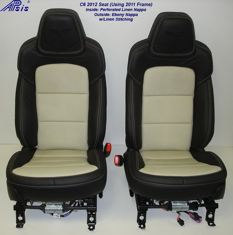 C6 2012 Seat-ebony+linen-pair-front view-2