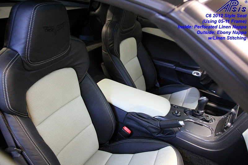 C6 2012 Seat-ebony + perf linen w-linen stitching-installed-1