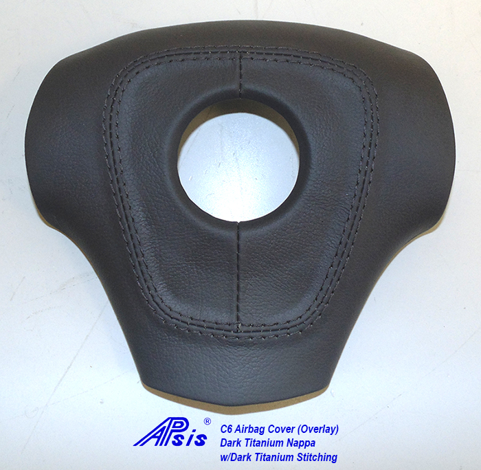 C6 Airbag Cover Overlay-dark titanium nappa w-dark titanium stitching-1