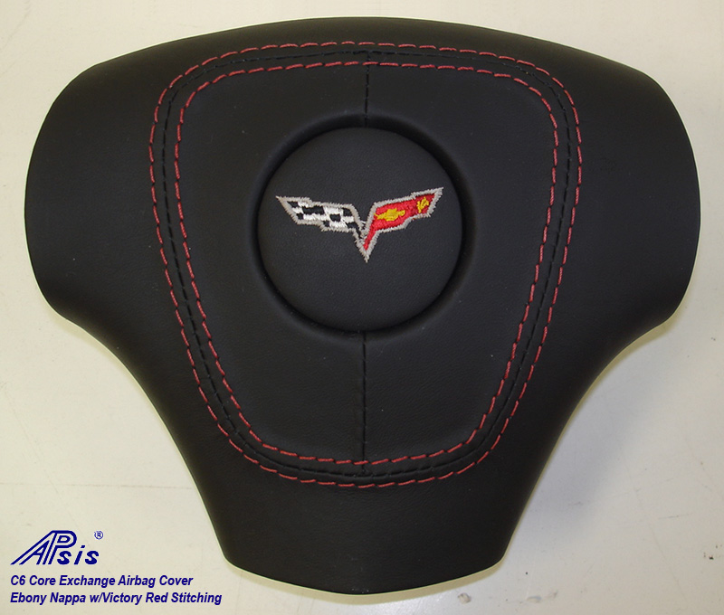C6 Airbag Cover-core exchange-EB w-red stitching-2a