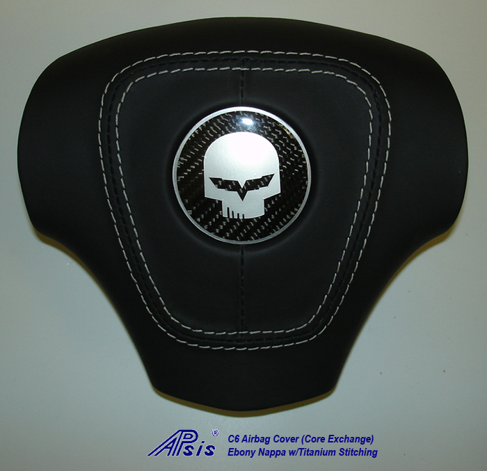 C6 Airbag Cover-core exchange-EB w-titanium stitching w-silv jake-2