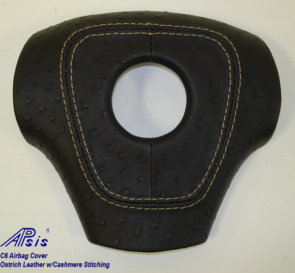 C6 Airbag Cover-ostrich leather w-cashmere stitching-1
