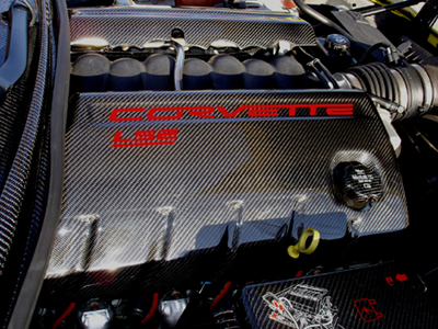 C6 Black CF-Engine Cover-pass side-400