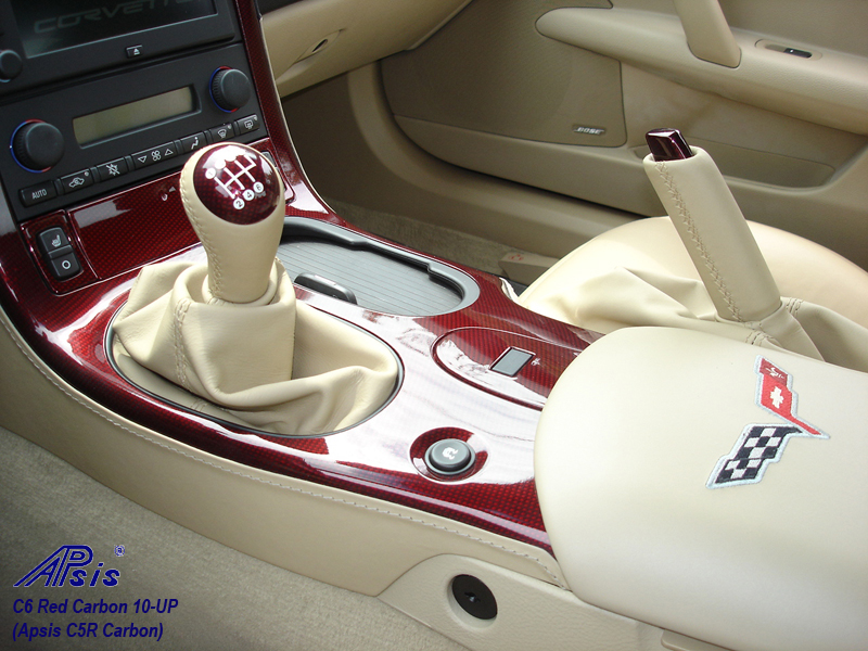 C6 C5R CF whole interior-installed-show center console lower section-2