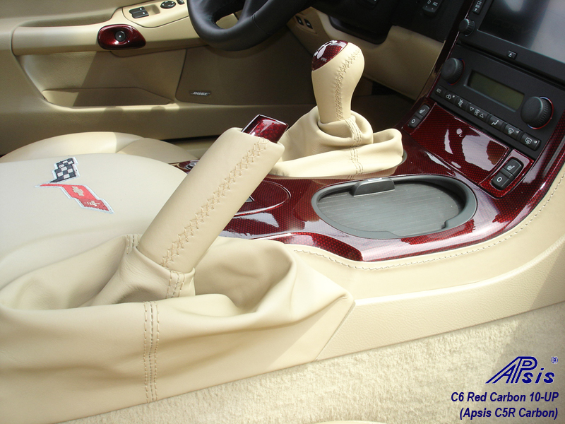 C6 C5R CF whole interior-installed-show center console lower section-3