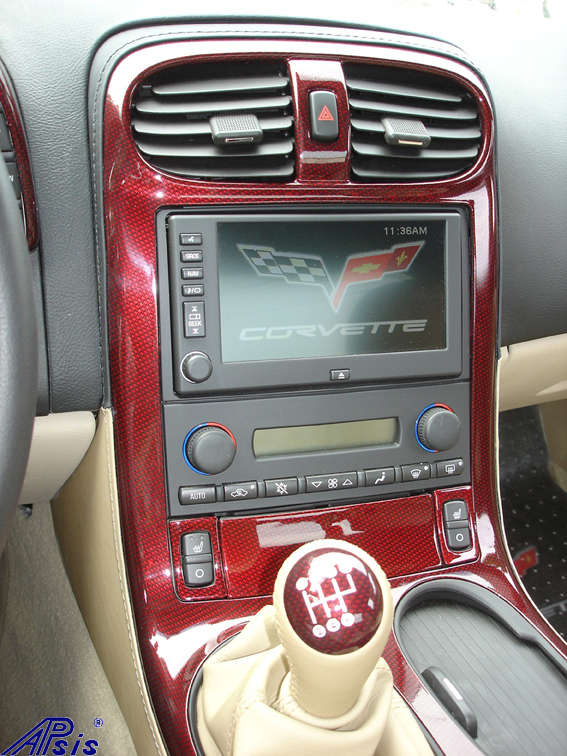 C6 C5R CF whole interior-installed-show center console upper section-1