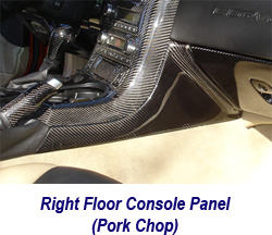C6 CF Floor Console Panel-Pork Chop 250