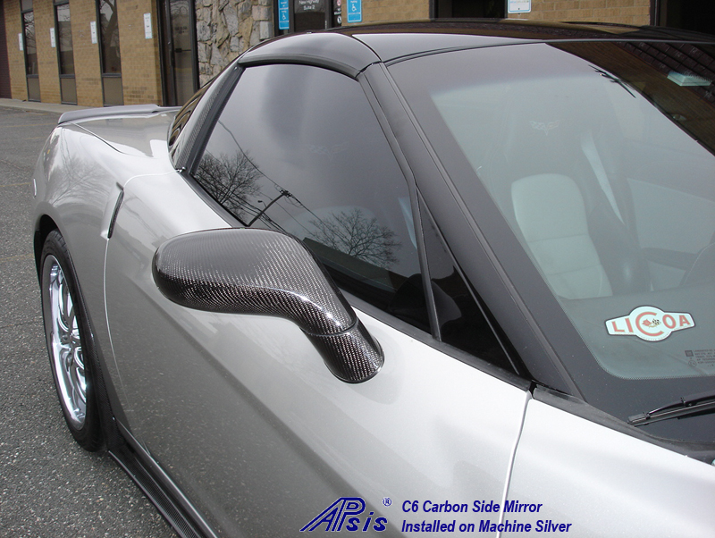 C6 CF Side Mirror-installed on machine silver-3a pass side-crop