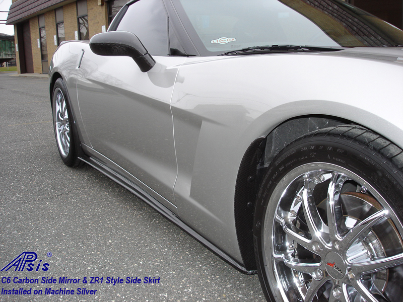 C6 CF Side Skirt+Side Mirror-installed on ms-1