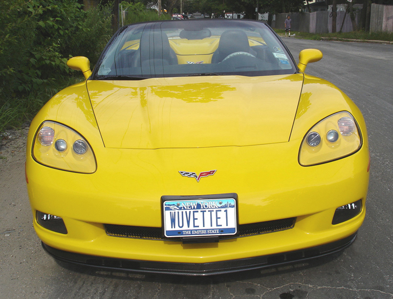 C6 Carbon Front Splitter-installed-front view-2-crop-done