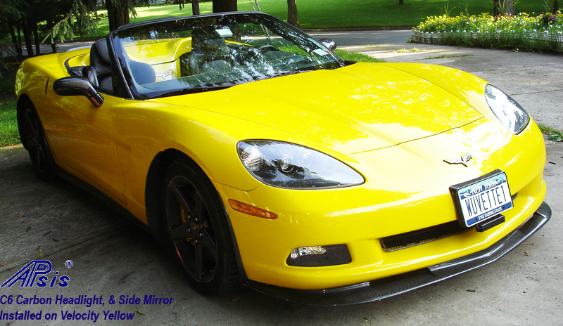 C6 Carbon Headlight-installed on jersey car-1a-crop