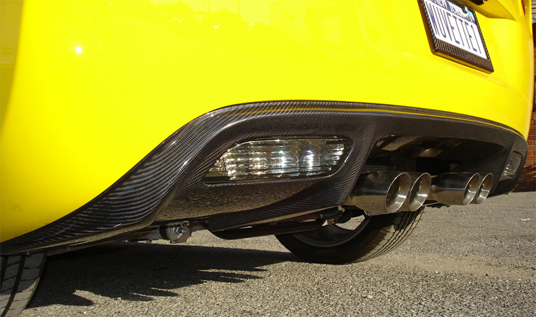 C6 Corvette Black CF-Exhaust Diffuser-side view-768