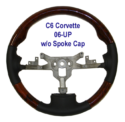 C6 Corvette SW-Burlwood - 3 spoke w-o spoke cap 06-UP - 400p