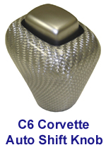C6 Corvette Silver CF Auto Shift Knob - 150