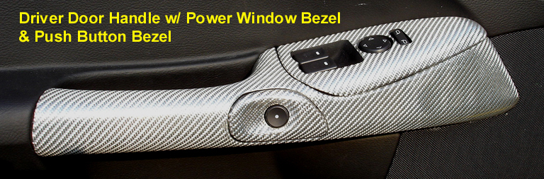 C6 Corvette Silver CF-Driver Door Handle w-Push Button Bezel-768