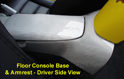 C6 Corvette Silver CF-Floor Console Base-driver view-400