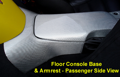 C6 Corvette Silver CF-Floor Console Base-pass view-400