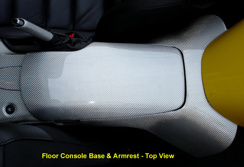 C6 Corvette Silver CF-Floor Console Base-top view-800