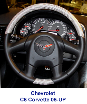 C6 Corvette Silver CF Steering Wheel installed -300