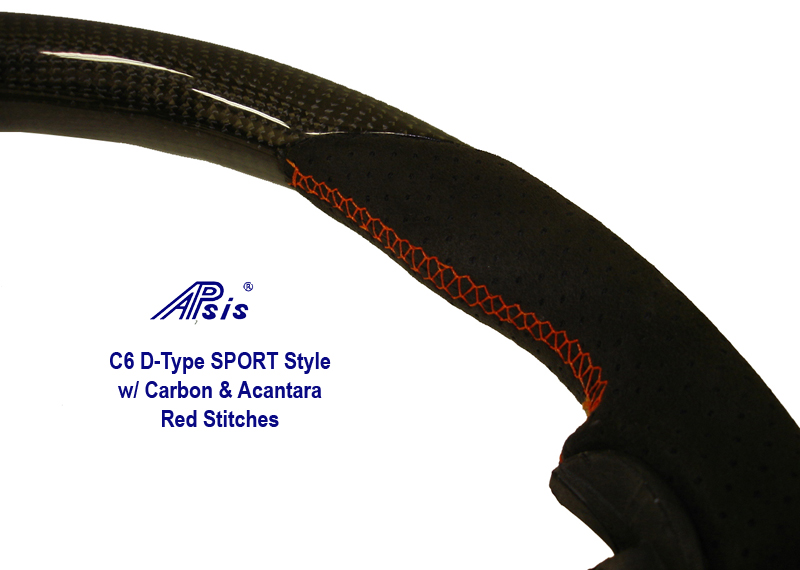 C6 D-Type SW Carbon w- Acantara & Red Stitches 800 Close Shot