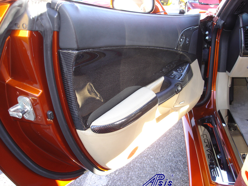 C6 Door Panel-CF+EB w-cashmere stitching-installed-2