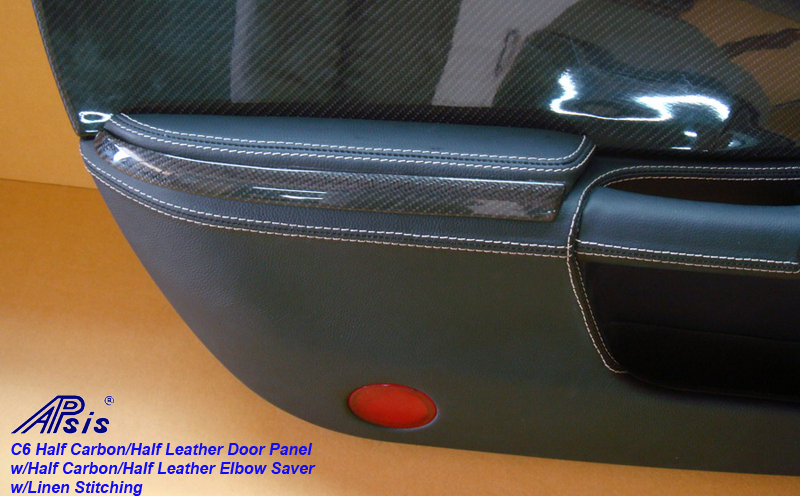 C6 Door Panel-carbon+leather w-linen+ carbon leather on top-elbow saver-1