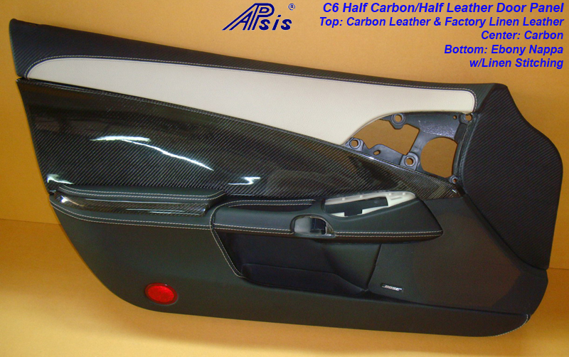 C6 Door Panel-carbon+nappa w-linen+carbon leather on top-df-1