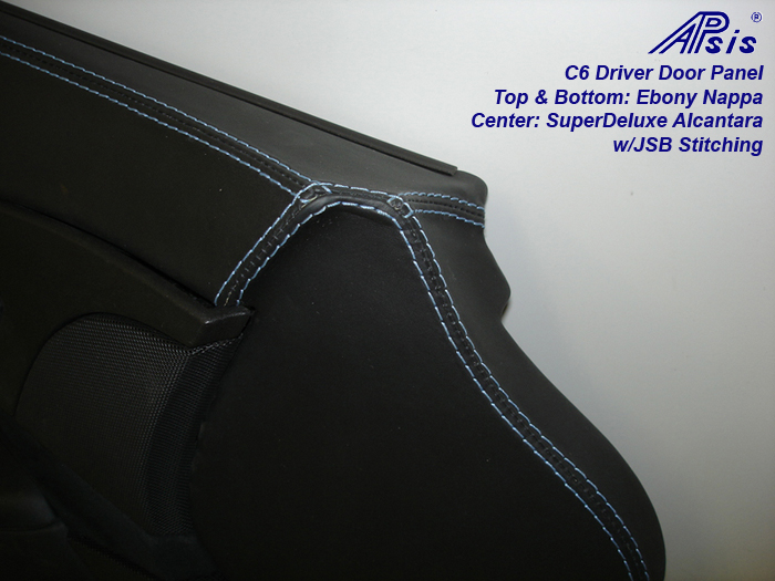 C6 Door Panel-ebony + alcantara w-jsb stitching-close shot-driver-1