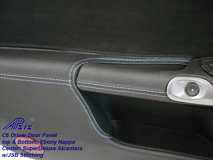 C6 Door Panel-ebony + alcantara w-jsb stitching-close shot-driver-2