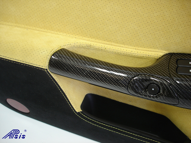 C6 Door Panel-perf yellow alcan + solid black alcan w-yellow stitching-close shot-7