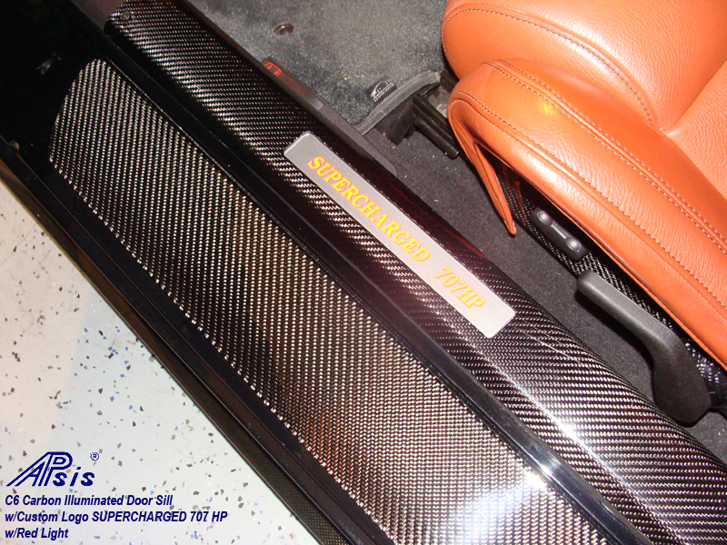 C6 Door Sill-carbon w-supercharged 707hp-red light-2