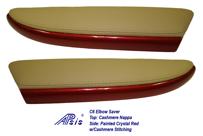C6 Elbow Saver-cashmere+painted crystal red-1 pair