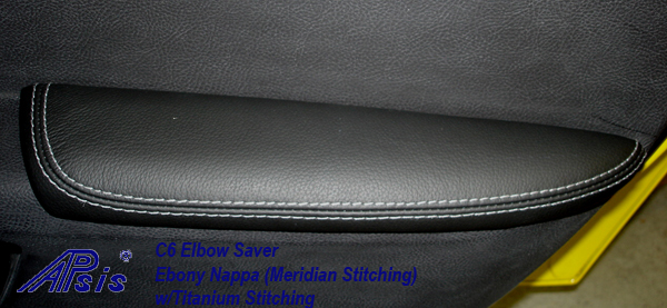 C6 Elbow Saver-ebony w-titanium stitching-1-crop