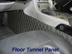 C6 Floor Tunnel Panel w-vy stitching-driver-4 w-stock seat