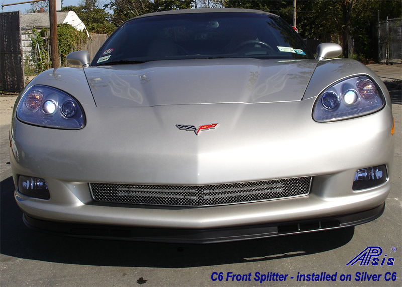 C6 Front Splitter -Z06 Style Side Front View 05-UP - 800 - on Silver C6 -1