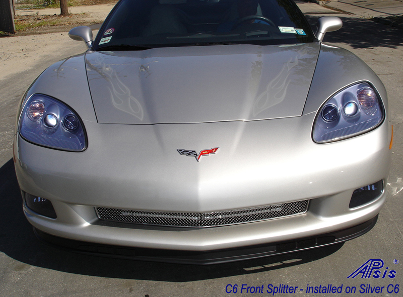 C6 Front Splitter -Z06 Style Side Front View 05-UP - 800 - on Silver C6