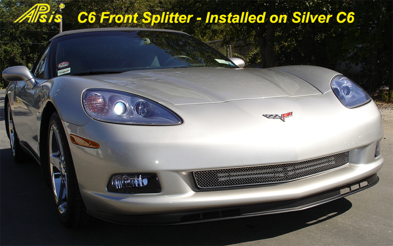 C6 Front Splitter -Z06 Style Side Left View 05-UP - 800 - on Silver C6
