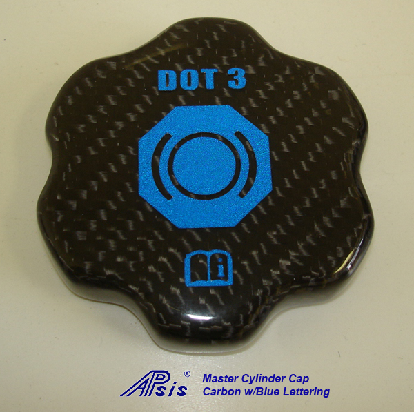 C6 Master Cylinder Cap-CF w-blue lettering-individual-1