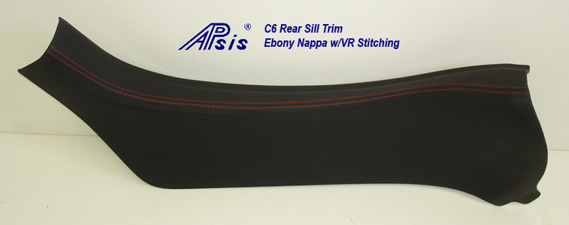 C6 Rear Sill Trim-ebony w-vr stitching-individual-1