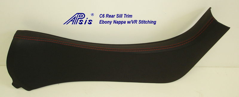 C6 Rear Sill Trim-ebony w-vr stitching-individual-2