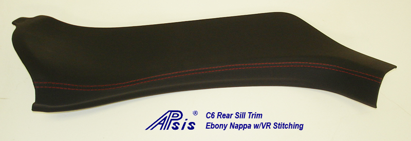 C6 Rear Sill Trim-ebony w-vr stitching-individual-4