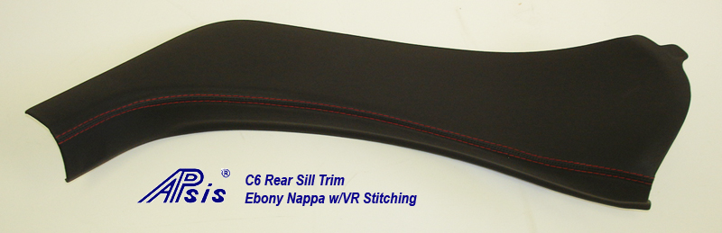 C6 Rear Sill Trim-ebony w-vr stitching-individual-5